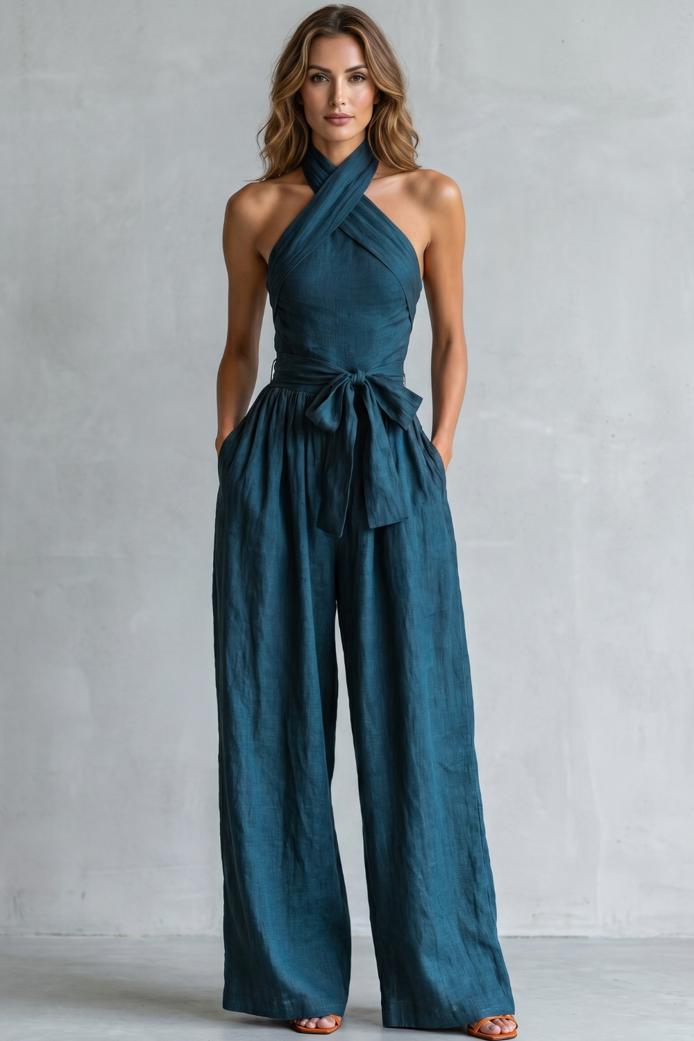 Aveline – Cross-halter sophistication – Wide-leg jumpsuit-10908544893271-OLVIA ROSE LONDON