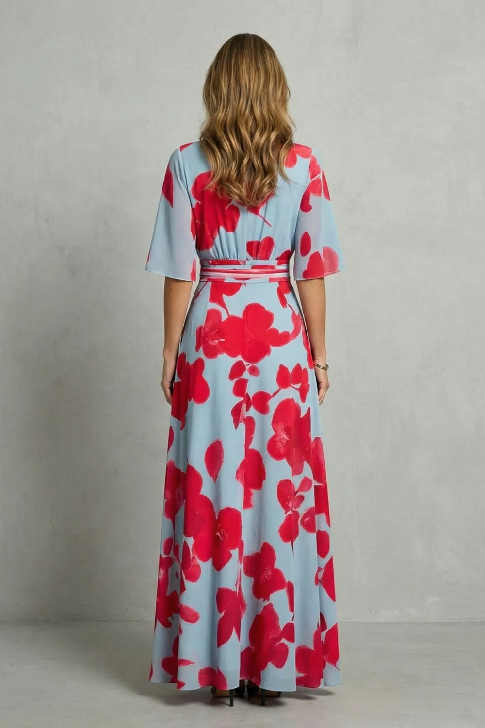 Averette – Statement bloom contrast – V-neck maxi dress-10601563816279-OLVIA ROSE LONDON