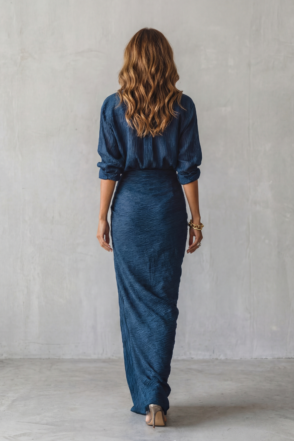 Azelline – Pleated texture elegance – Two-piece set-10434808676695-OLVIA ROSE LONDON