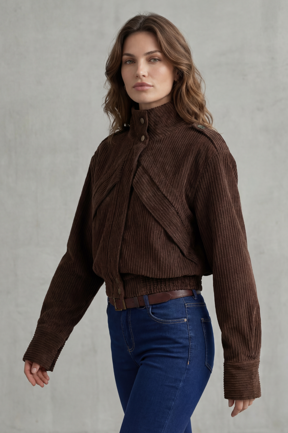 Bardelonne – Corduroy moto twist – Cropped jacket-10483578208599-OLVIA ROSE LONDON