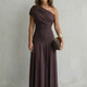 Bellamare – Elegant draped neckline – One-shoulder maxi dress