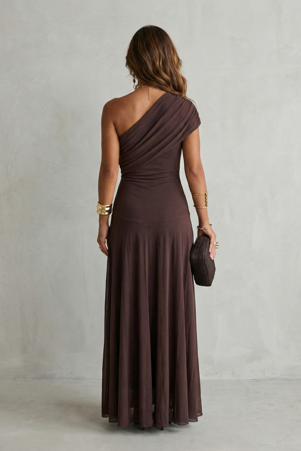 Bellamare – Elegant draped neckline – One shoulder maxi dress-10598697337175-OLVIA ROSE LONDON