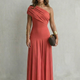 Bellamare – Elegant draped neckline – One-shoulder maxi dress