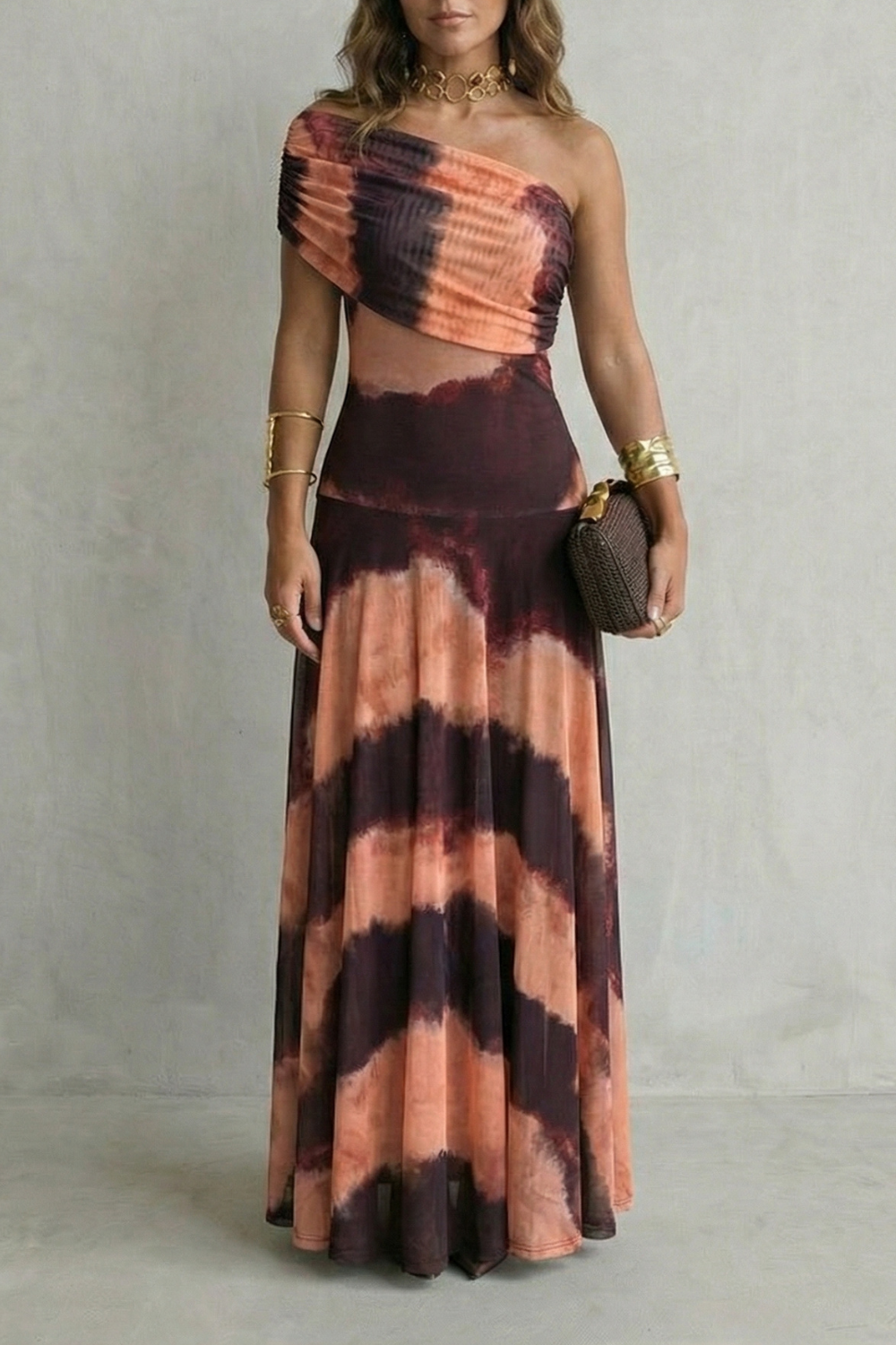 Bellamare – Elegant draped neckline – One shoulder maxi dress-10598697337175-OLVIA ROSE LONDON