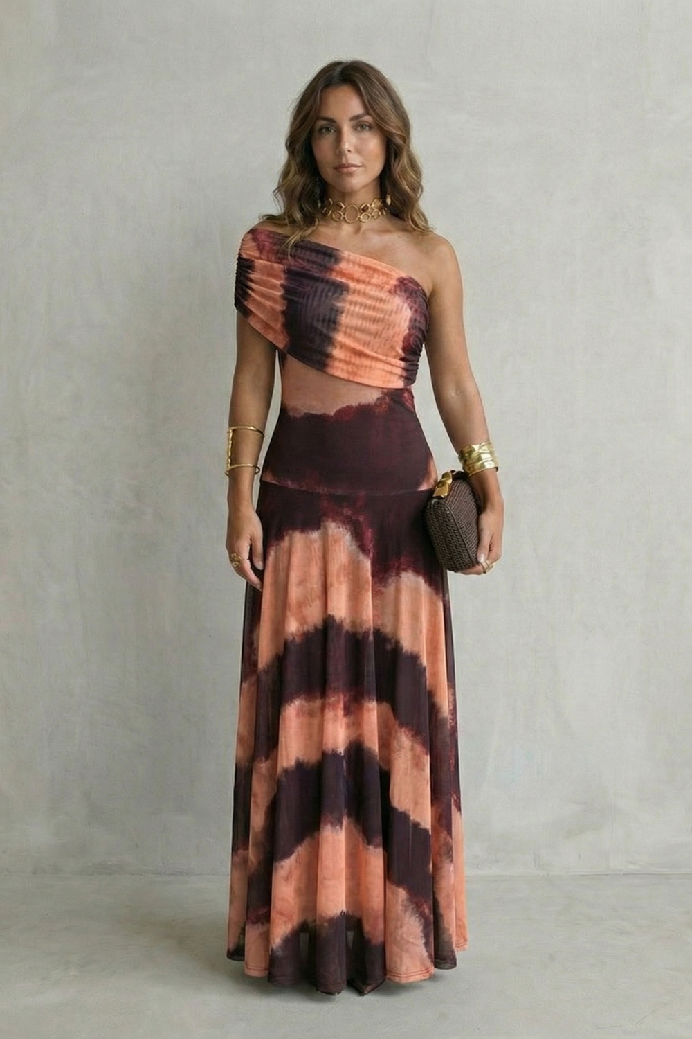 Bellamare – Elegant draped neckline – One shoulder maxi dress-10598697337175-OLVIA ROSE LONDON