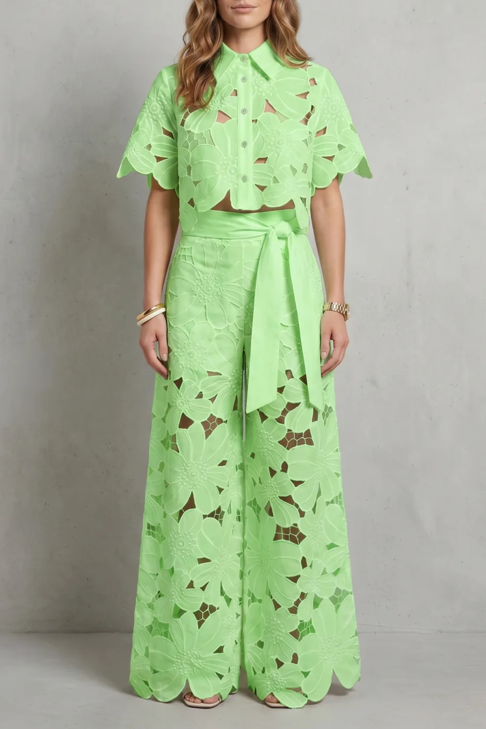 Bellarisse – Embroidered lace elegance – Top and skirt set-10642200494423-OLVIA ROSE LONDON