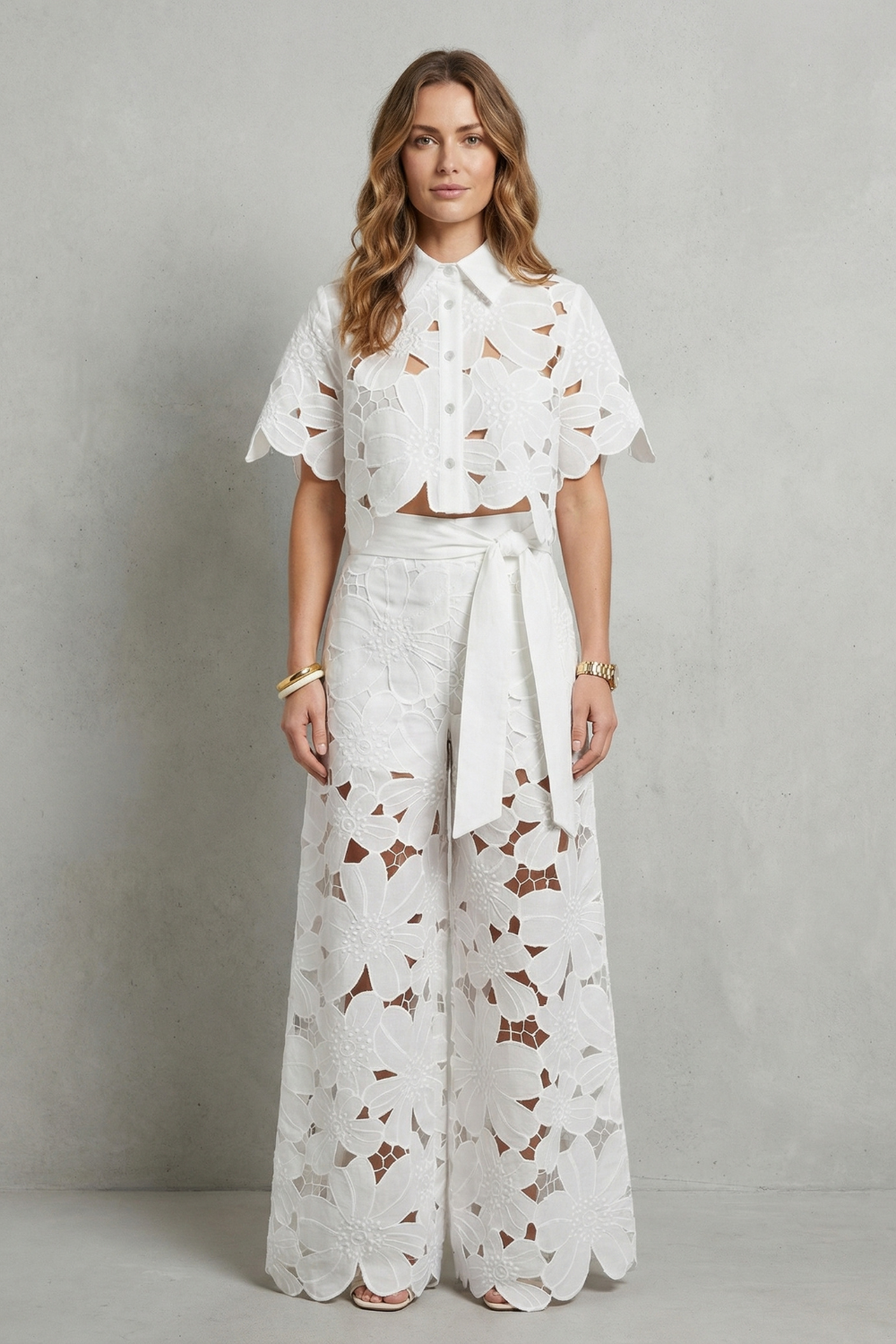 Bellarisse – Embroidered lace elegance – Top and skirt set-10642200494423-OLVIA ROSE LONDON
