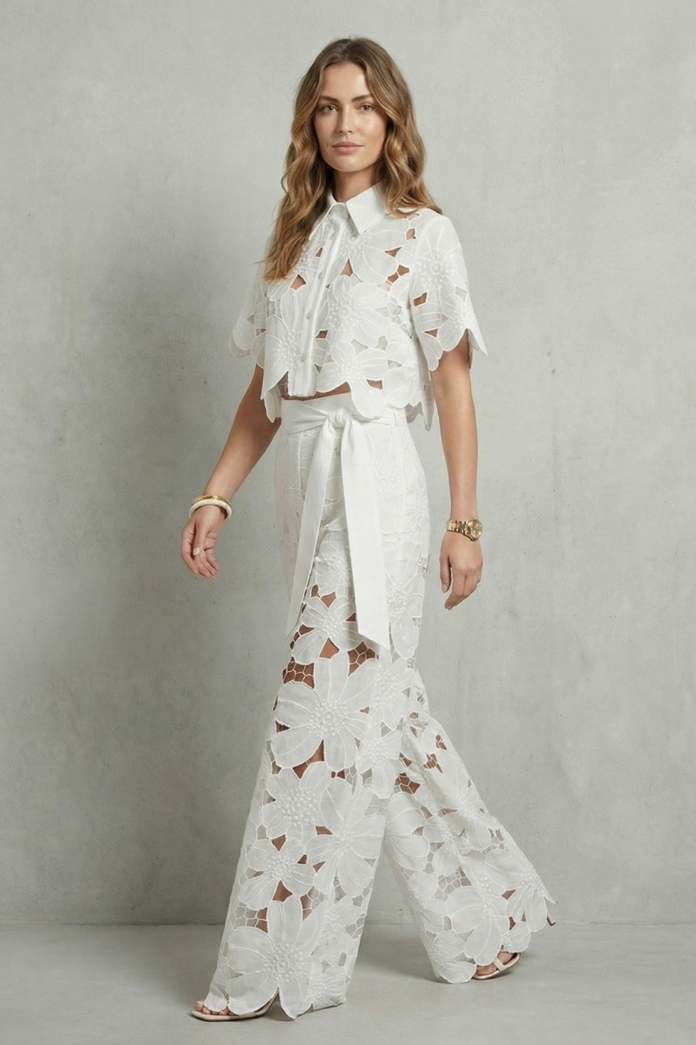 Bellarisse – Embroidered lace elegance – Top and skirt set-10642200494423-OLVIA ROSE LONDON