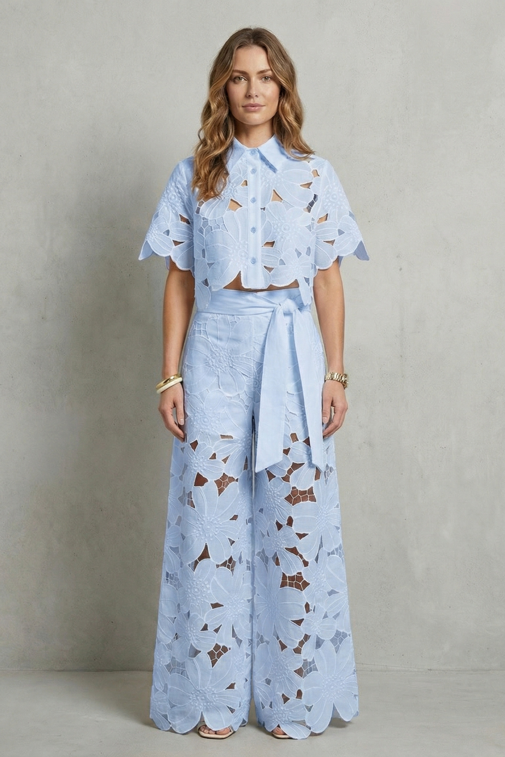 Bellarisse – Embroidered lace elegance – Top and skirt set-10642200494423-OLVIA ROSE LONDON