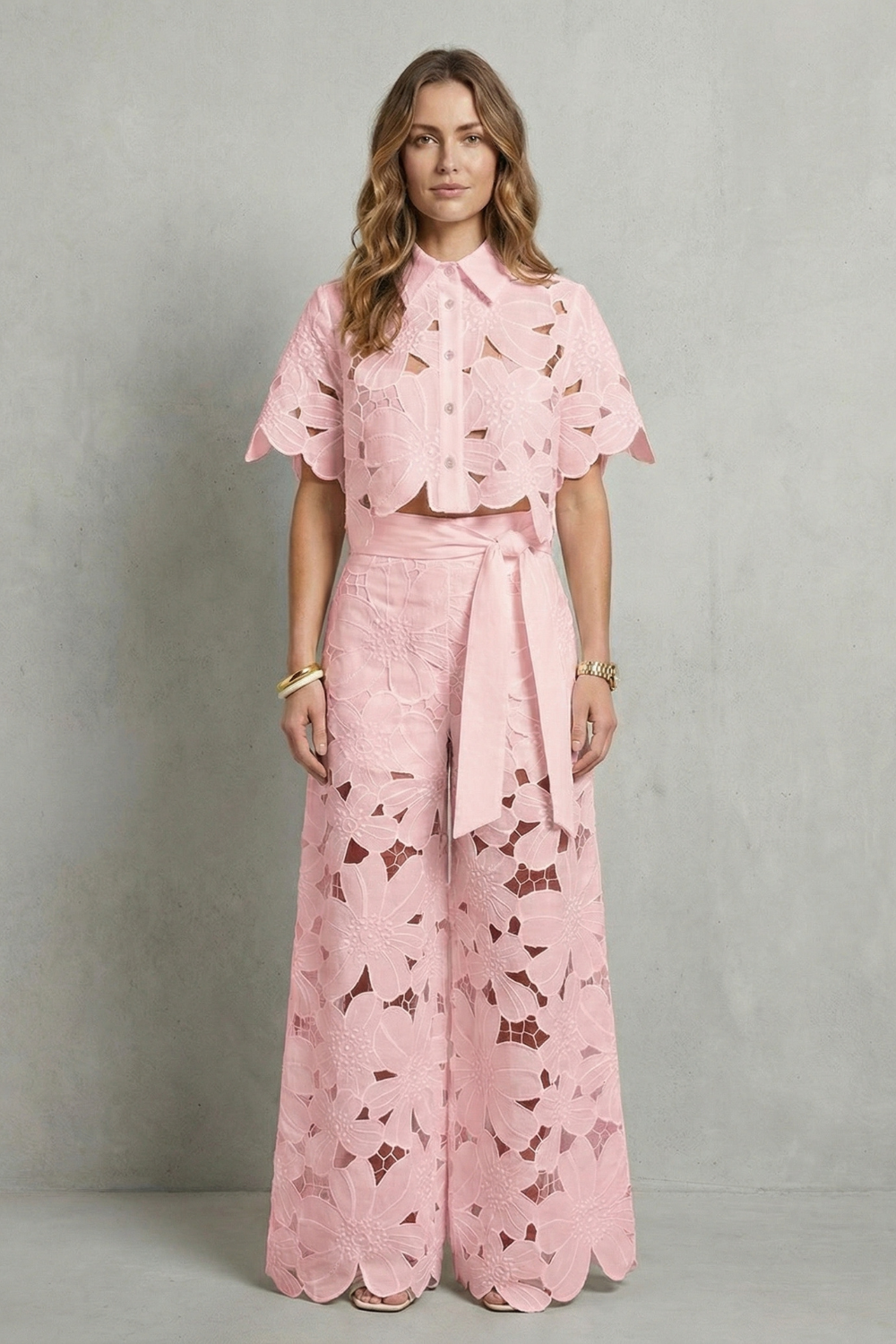 Bellarisse – Embroidered lace elegance – Top and skirt set-10642200494423-OLVIA ROSE LONDON