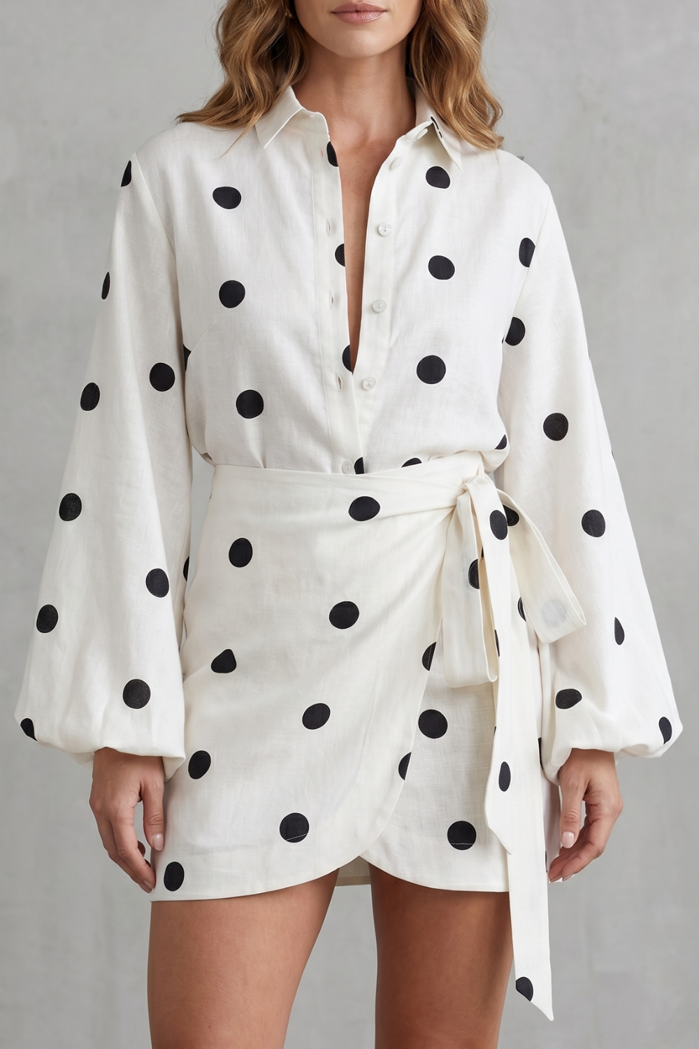 Belmira – Polka dot wrap elegance – Playsuit set-10914656682327-OLVIA ROSE LONDON