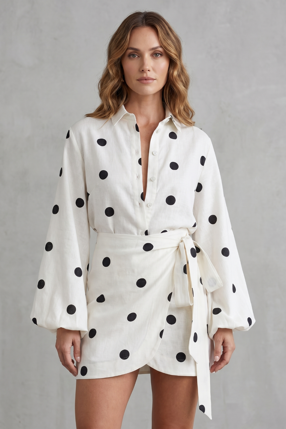 Belmira – Polka dot wrap elegance – Playsuit set-10914656682327-OLVIA ROSE LONDON