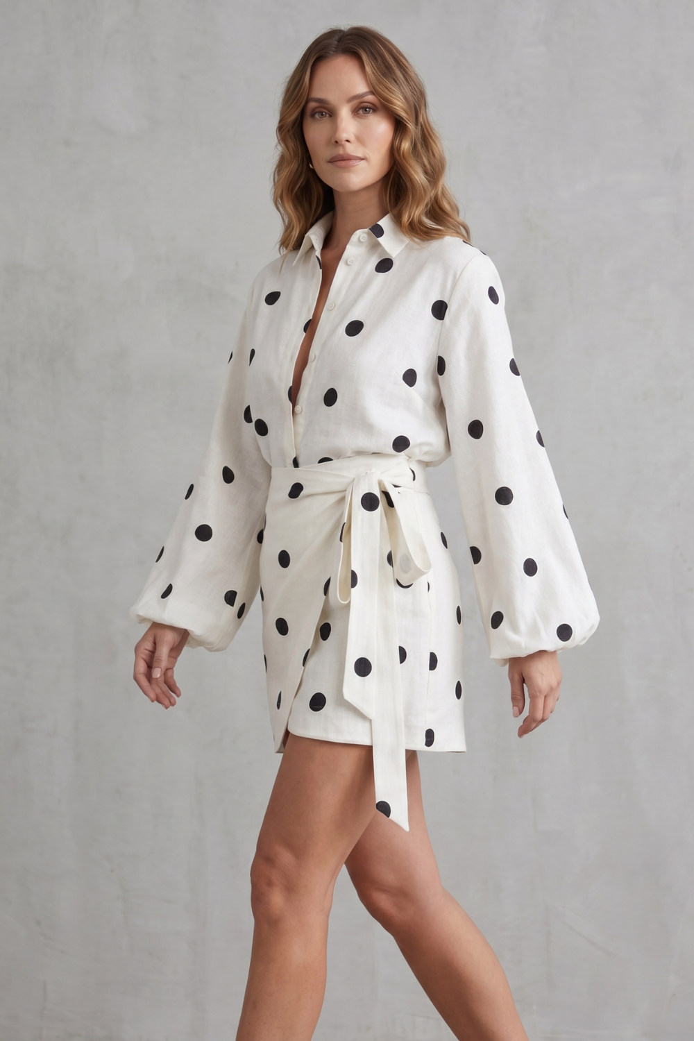 Belmira – Polka dot wrap elegance – Playsuit set-10914656682327-OLVIA ROSE LONDON