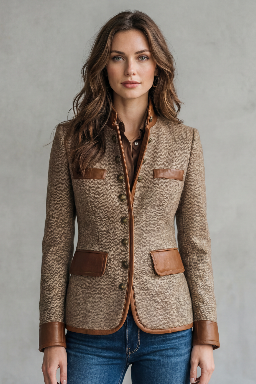 Brienne – Vintage Trim Detail – Tweed Jacket-10490775142743-OLVIA ROSE LONDON