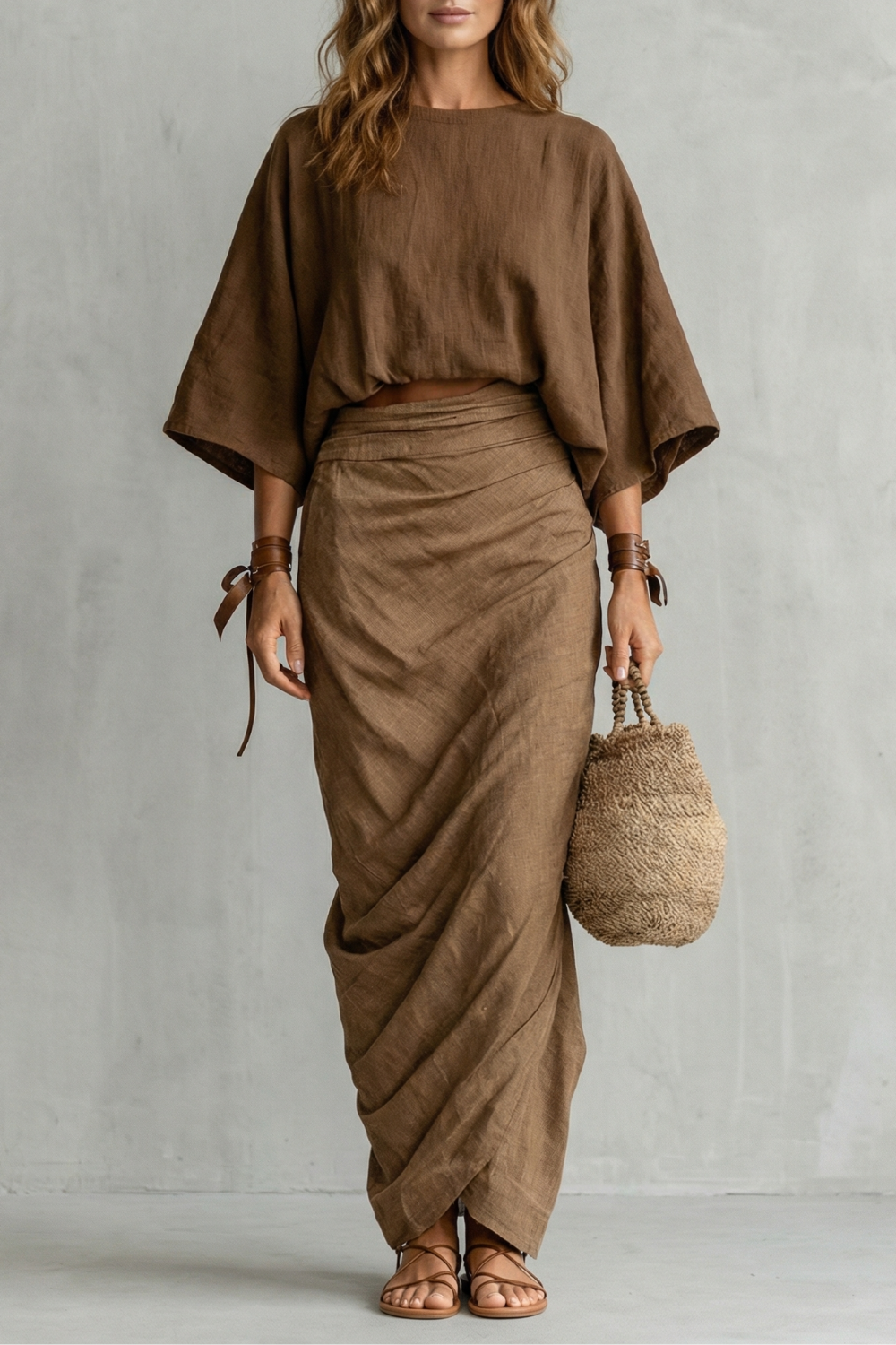 Brunelle – Relaxed draped batwing – Two piece set-10644029866327-OLVIA ROSE LONDON