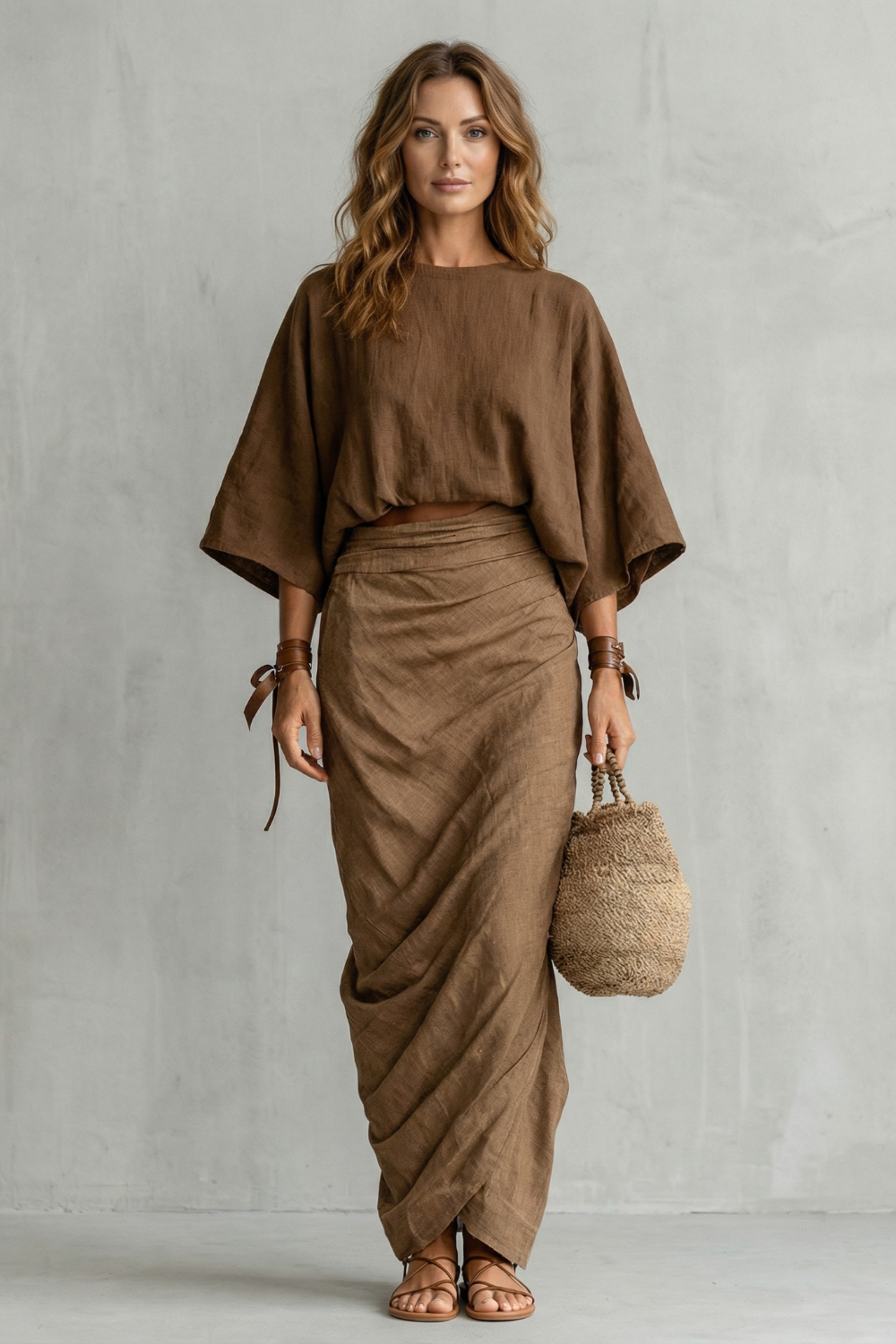 Brunelle – Relaxed draped batwing – Two piece set-10644029866327-OLVIA ROSE LONDON