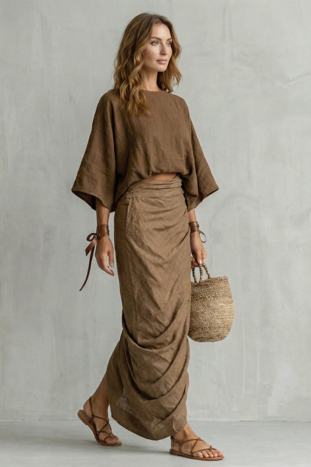 Brunelle – Relaxed draped batwing – Two piece set-10644029866327-OLVIA ROSE LONDON