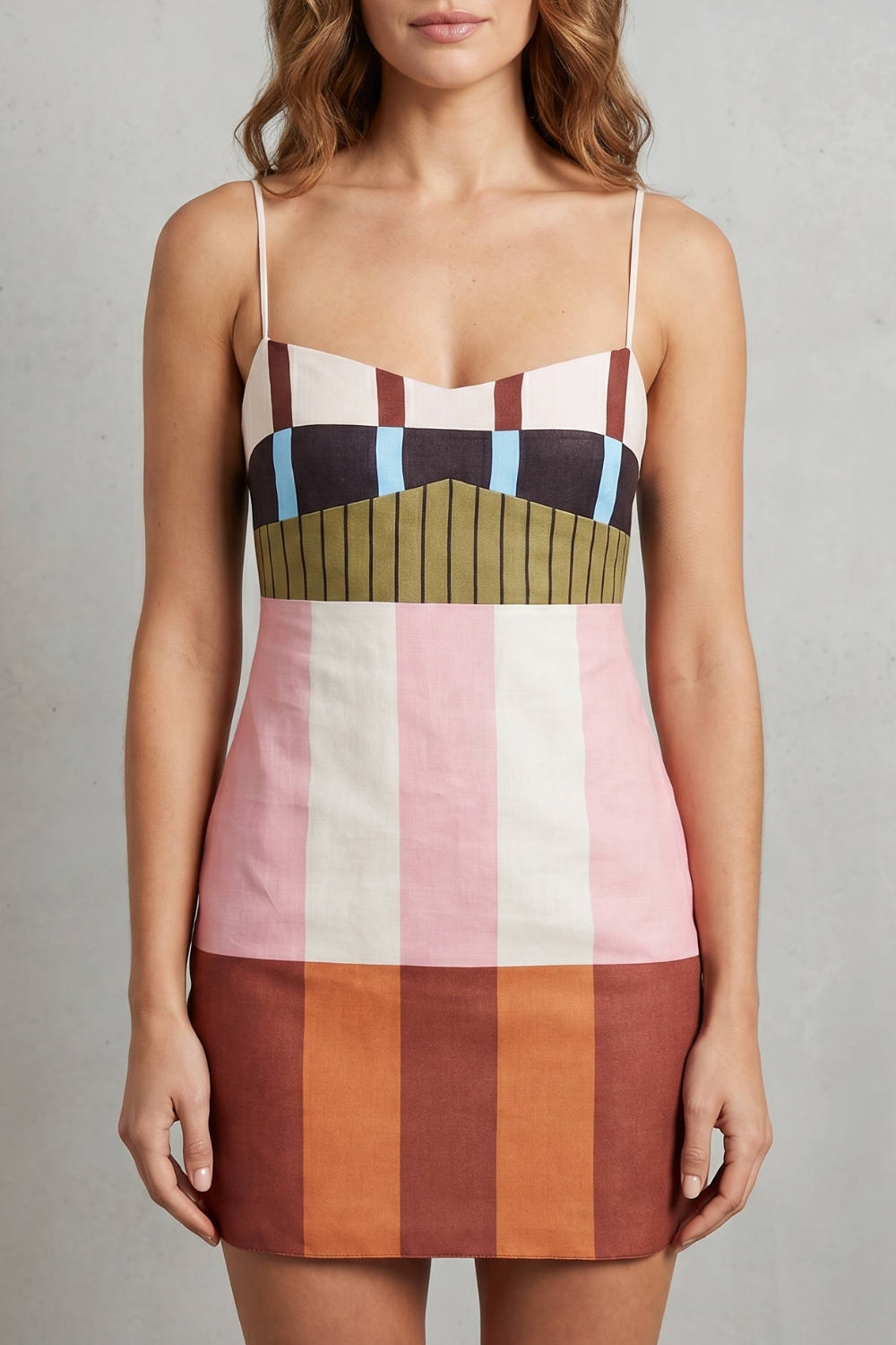 Calissia – Geometric colour-block charm – Mini dress-10914655371607-OLVIA ROSE LONDON