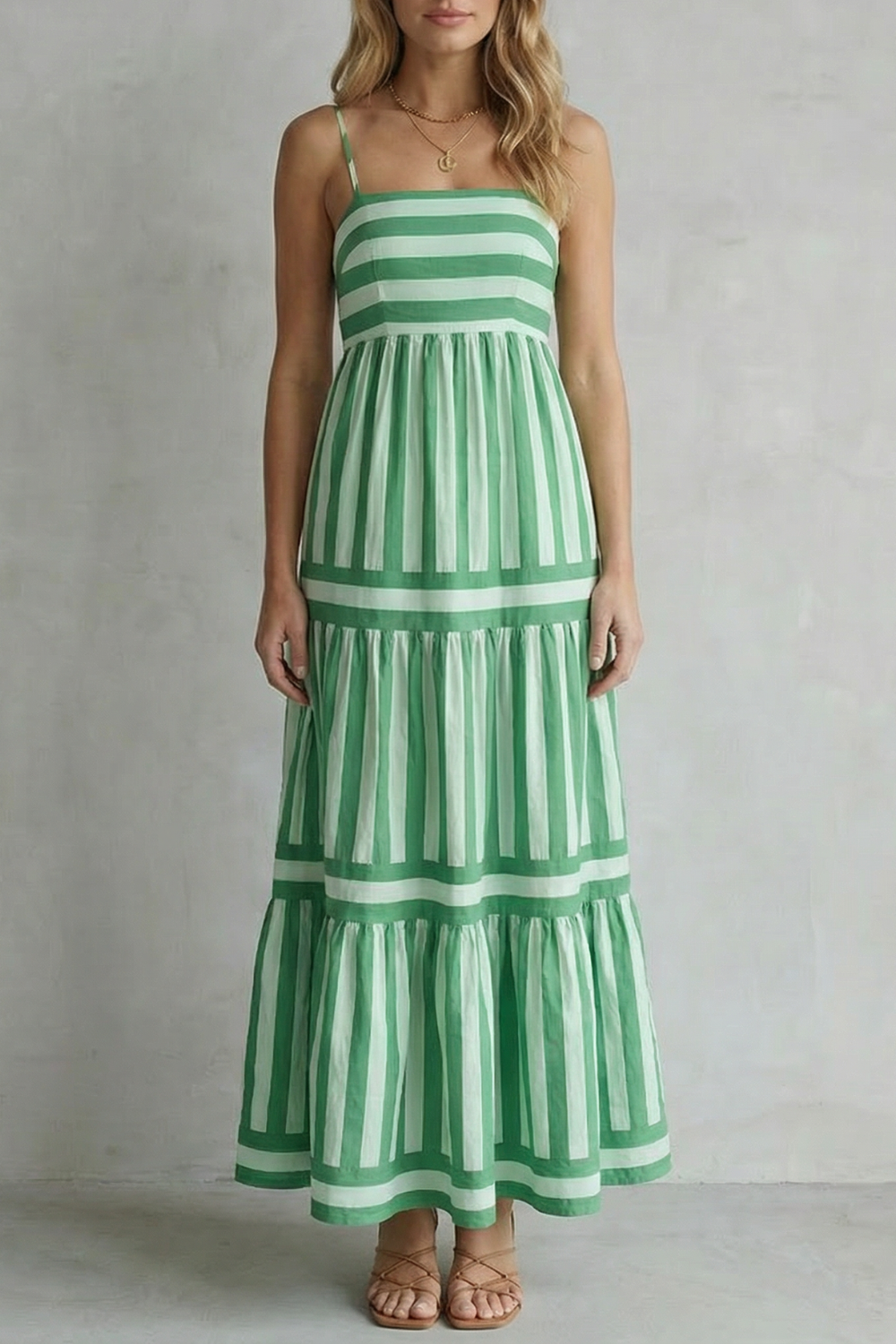 Candessa – Playful stripe tiers – Strappy maxi dress-10601551888727-OLVIA ROSE LONDON