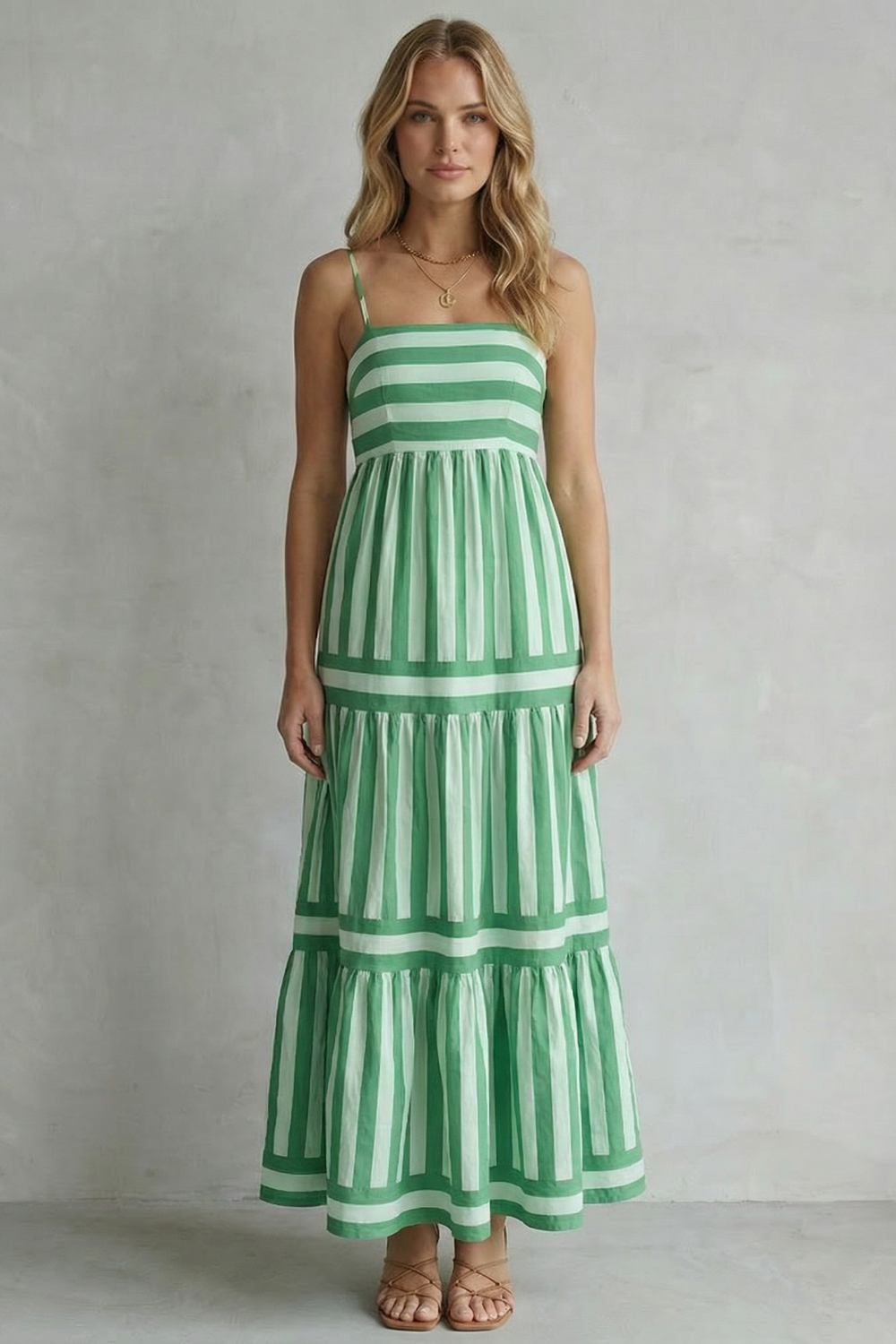 Candessa – Playful stripe tiers – Strappy maxi dress-10601551888727-OLVIA ROSE LONDON