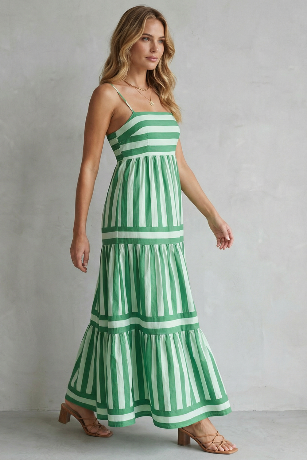 Candessa – Playful stripe tiers – Strappy maxi dress-10601551888727-OLVIA ROSE LONDON