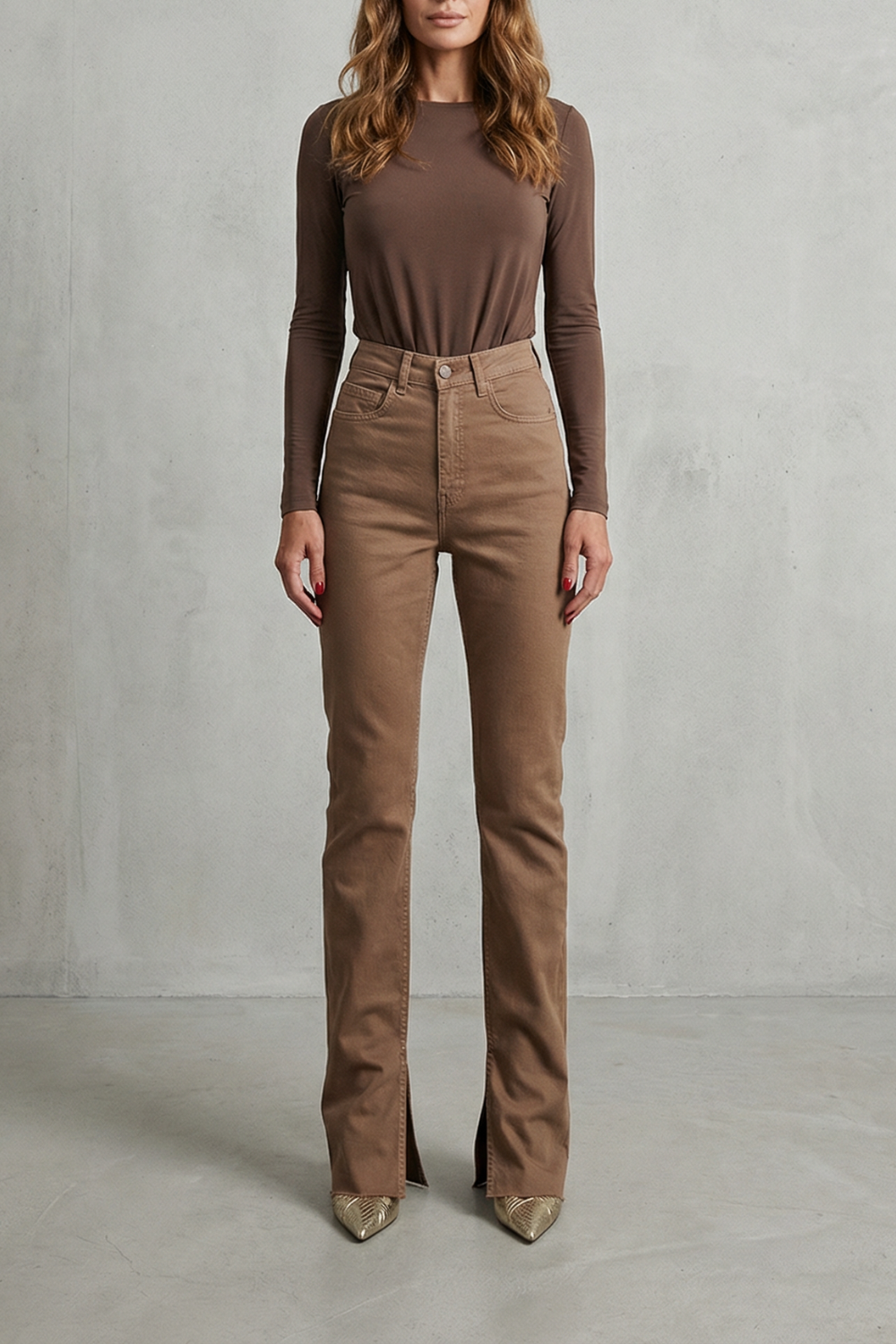 Carmelisse – Sculpted high waist – Flare jeans-10427395801431-OLVIA ROSE LONDON