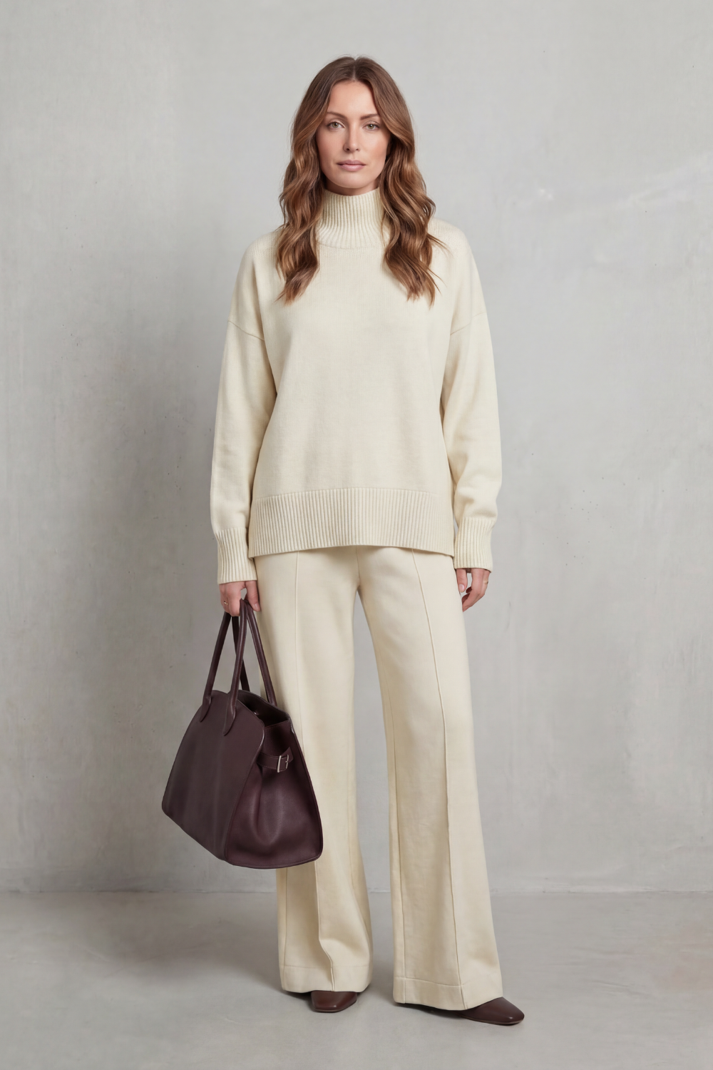 Casavella – Folded collar charm – Knit lounge set-10486880534871-OLVIA ROSE LONDON