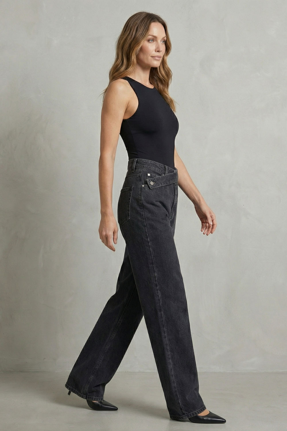 Casila – Asymmetrical closure – Straight-leg jeans-10427424604503-OLVIA ROSE LONDON