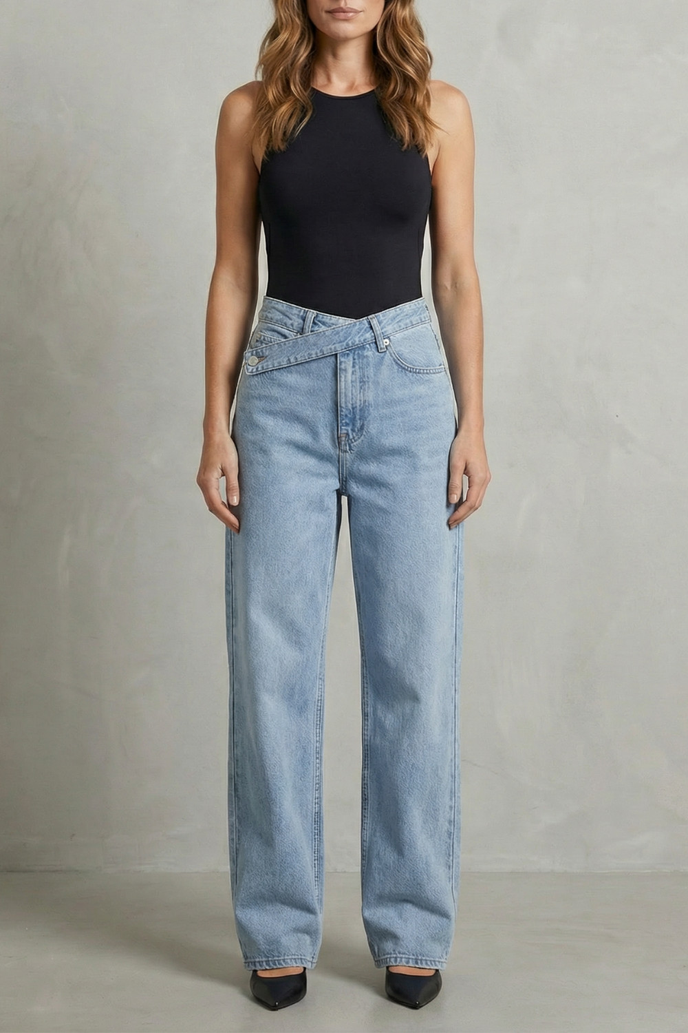 Casila – Asymmetrical closure – Straight-leg jeans-10427424604503-OLVIA ROSE LONDON