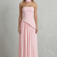 Celestara – Sculpted draped slit – Strapless maxi dress