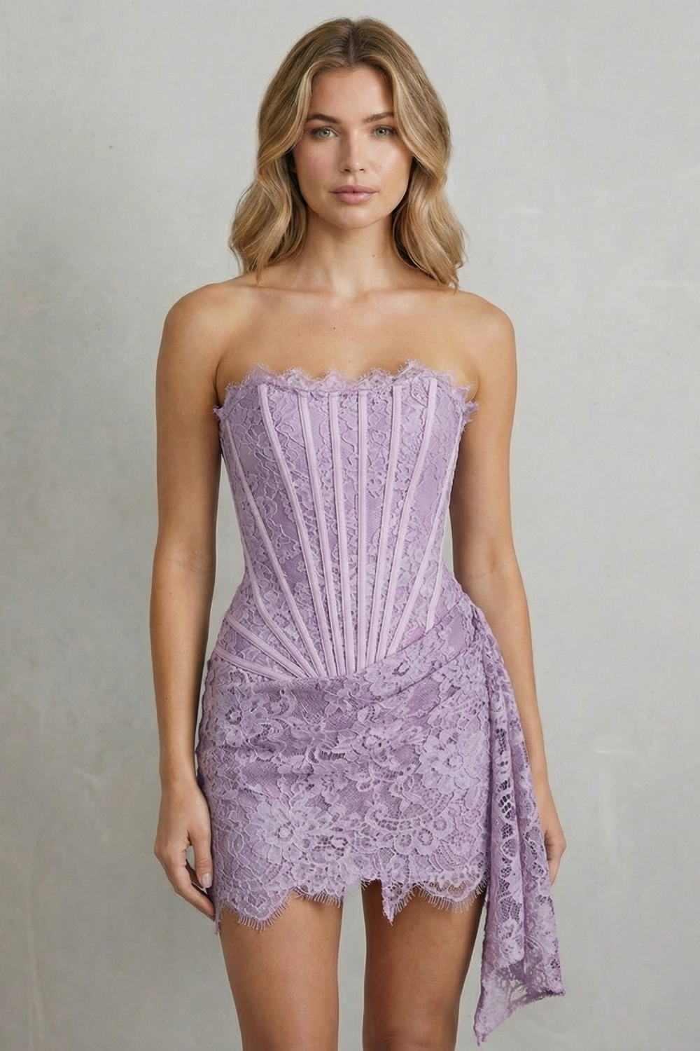 Célestine – Sculpted lace elegance – Corset mini dress-10598697763159-OLVIA ROSE LONDON