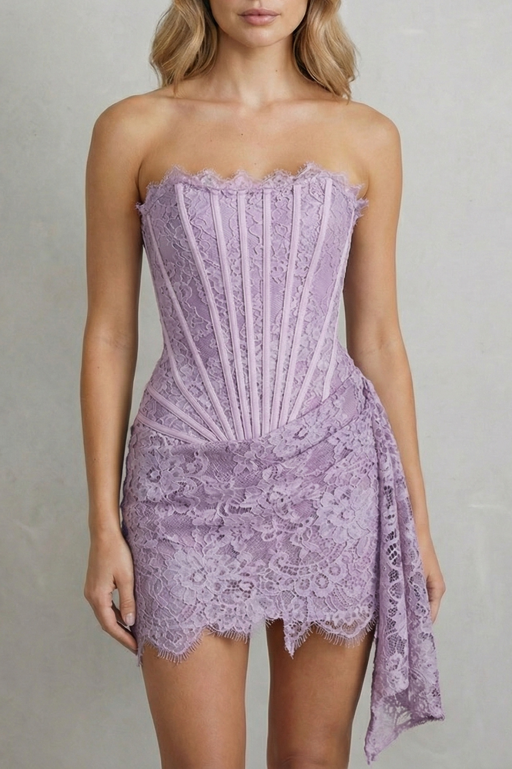 Célestine – Sculpted lace elegance – Corset mini dress-10598697763159-OLVIA ROSE LONDON