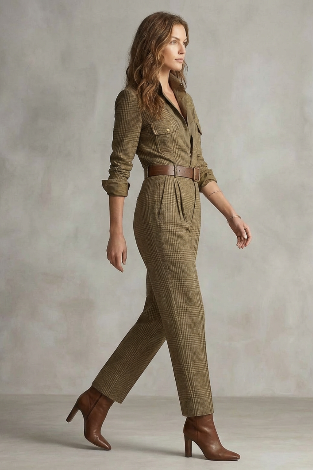 Cléonette – Vintage plaid charm – Tailored jumpsuit-10508079464791-OLVIA ROSE LONDON