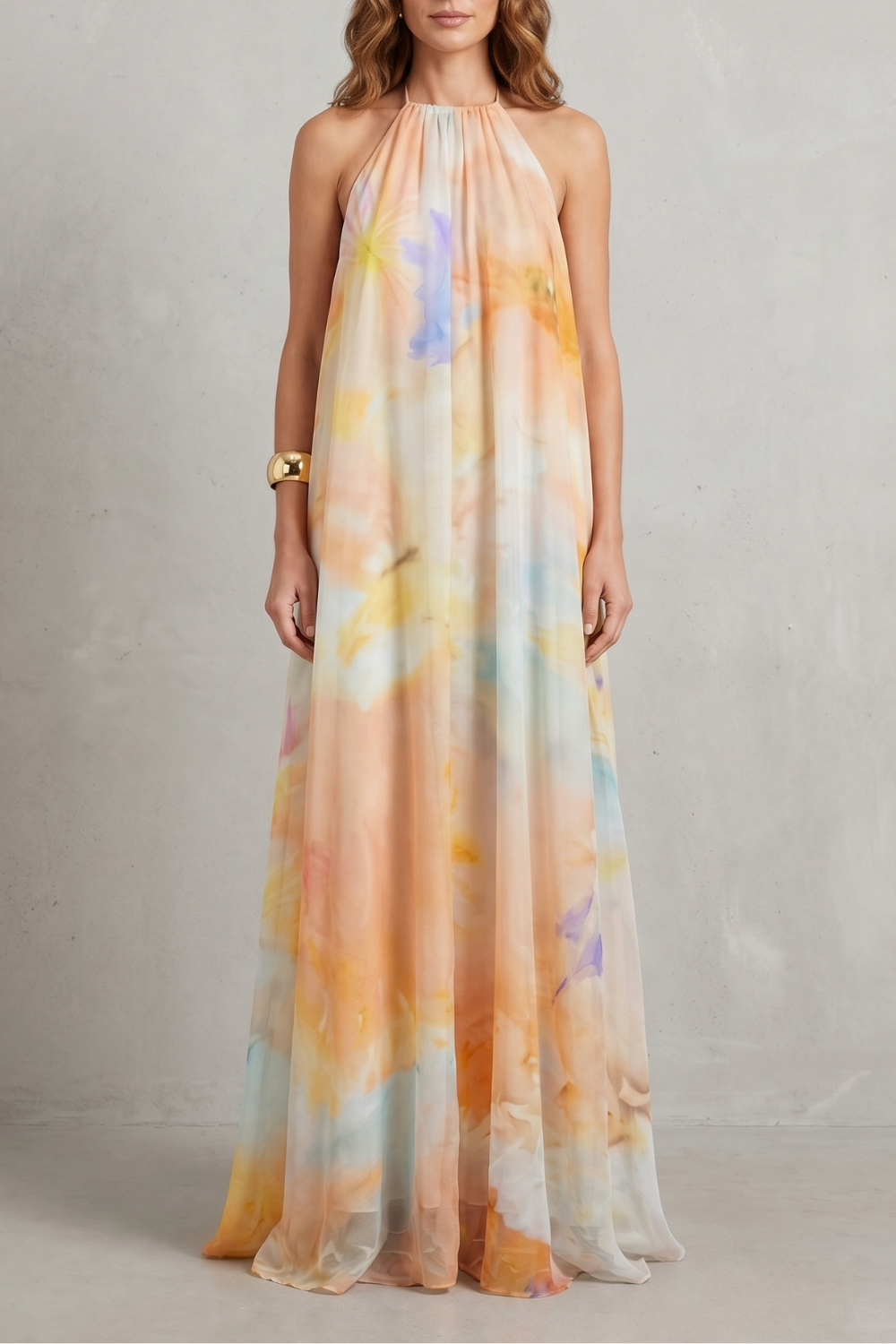 Corinelle – Watercolour halter grace – Maxi dress-10747266171223-OLVIA ROSE LONDON