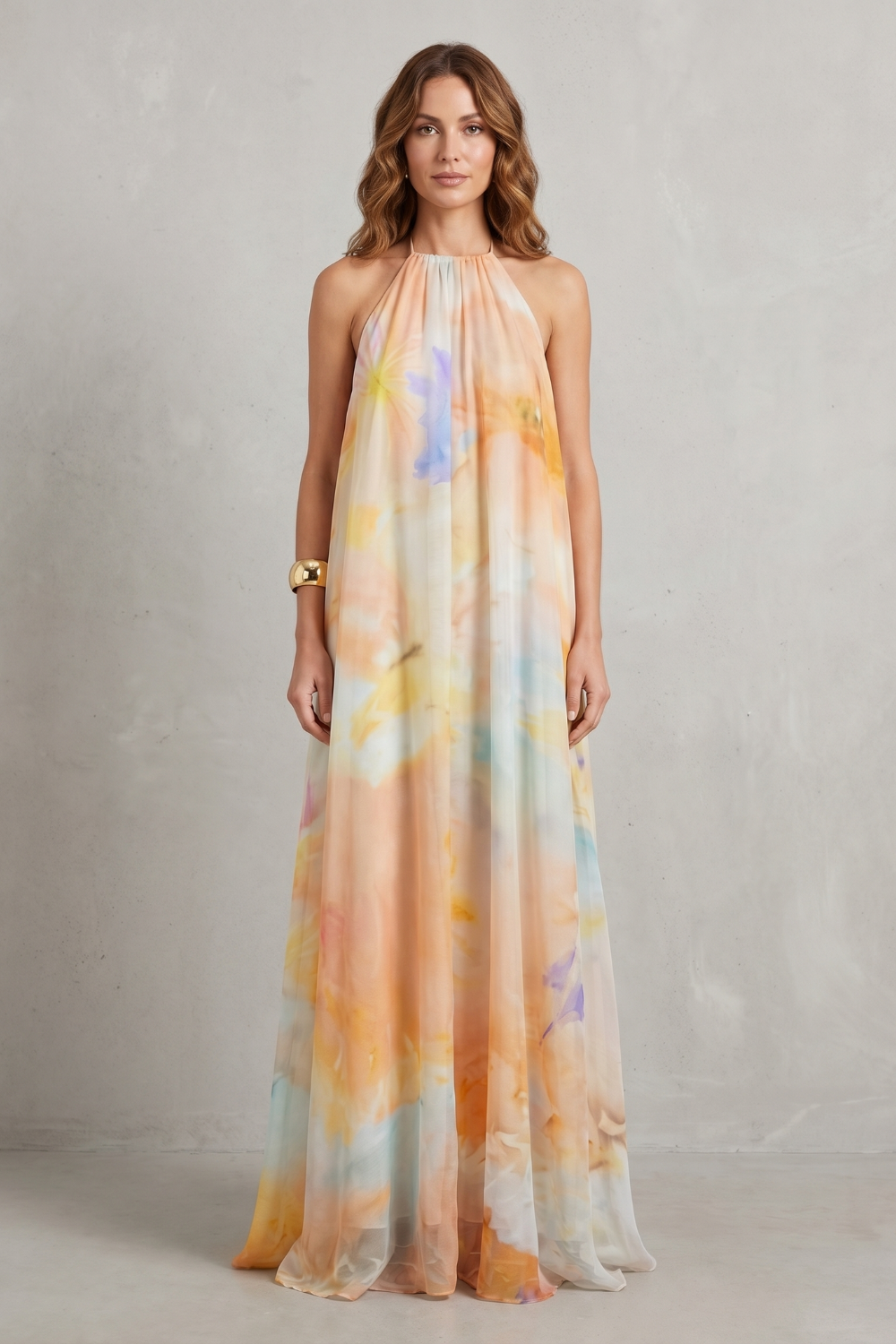 Corinelle – Watercolour halter grace – Maxi dress-10747266171223-OLVIA ROSE LONDON