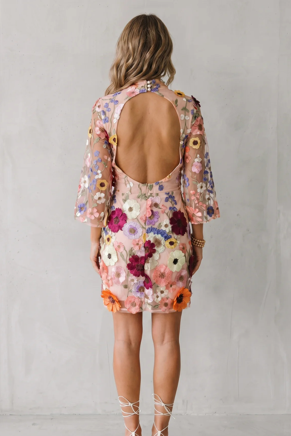 Dahlienne – Embroidered floral allure – Mini dress-10747057963351-OLVIA ROSE LONDON