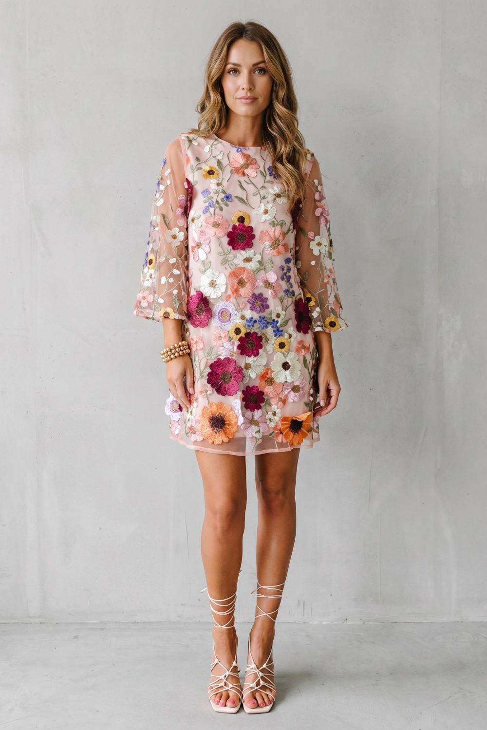 Dahlienne – Embroidered floral allure – Mini dress-10747057963351-OLVIA ROSE LONDON