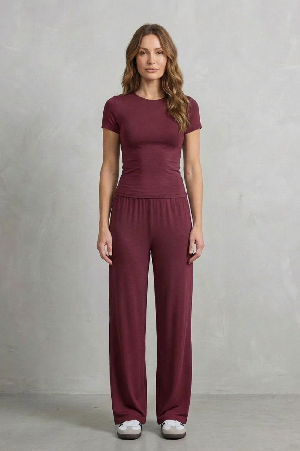 Élan – Sleek Simplicity – Pure Color Wide-Leg Pants Suit-10508117770583-OLVIA ROSE LONDON