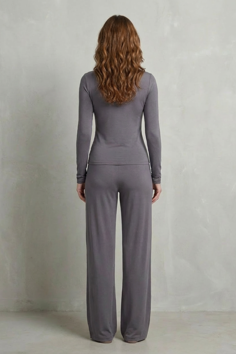 Élan – Sleek Simplicity – Pure Color Wide-Leg Pants Suit-10508117770583-OLVIA ROSE LONDON