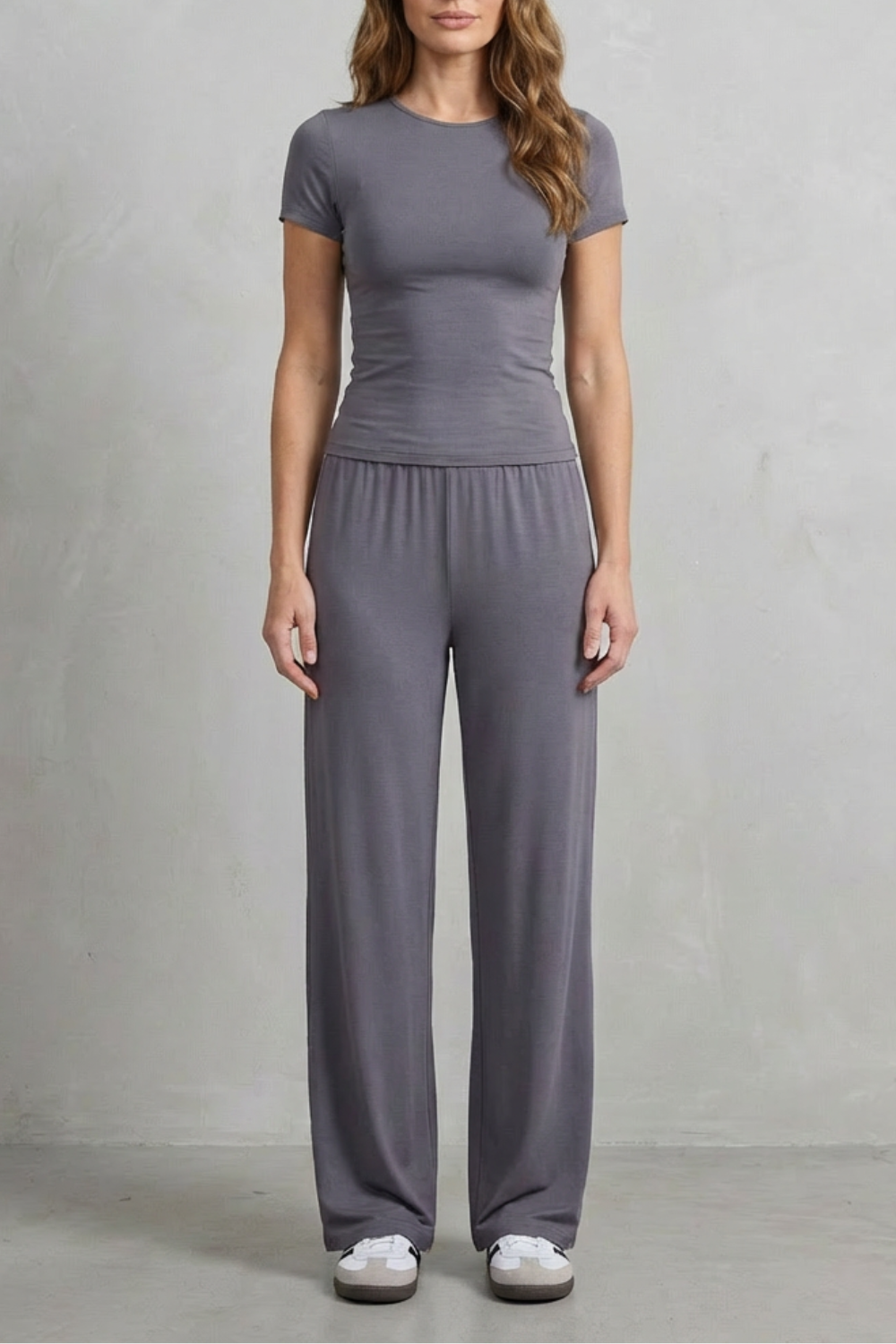 Élan – Sleek Simplicity – Pure Color Wide-Leg Pants Suit-10508117770583-OLVIA ROSE LONDON