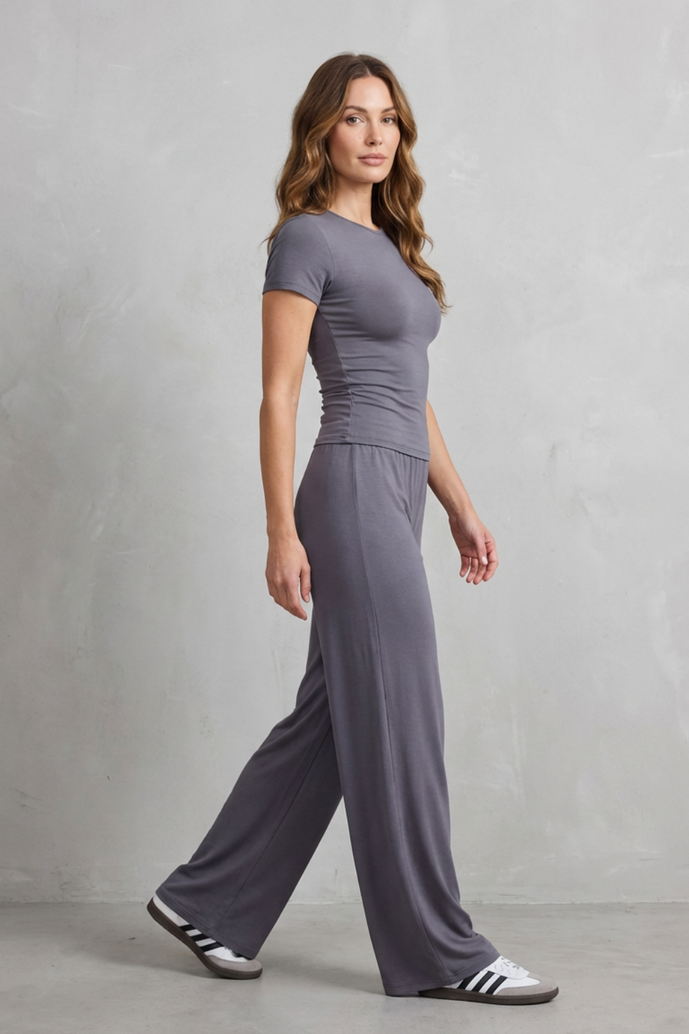 Élan – Sleek Simplicity – Pure Color Wide-Leg Pants Suit-10508117770583-OLVIA ROSE LONDON