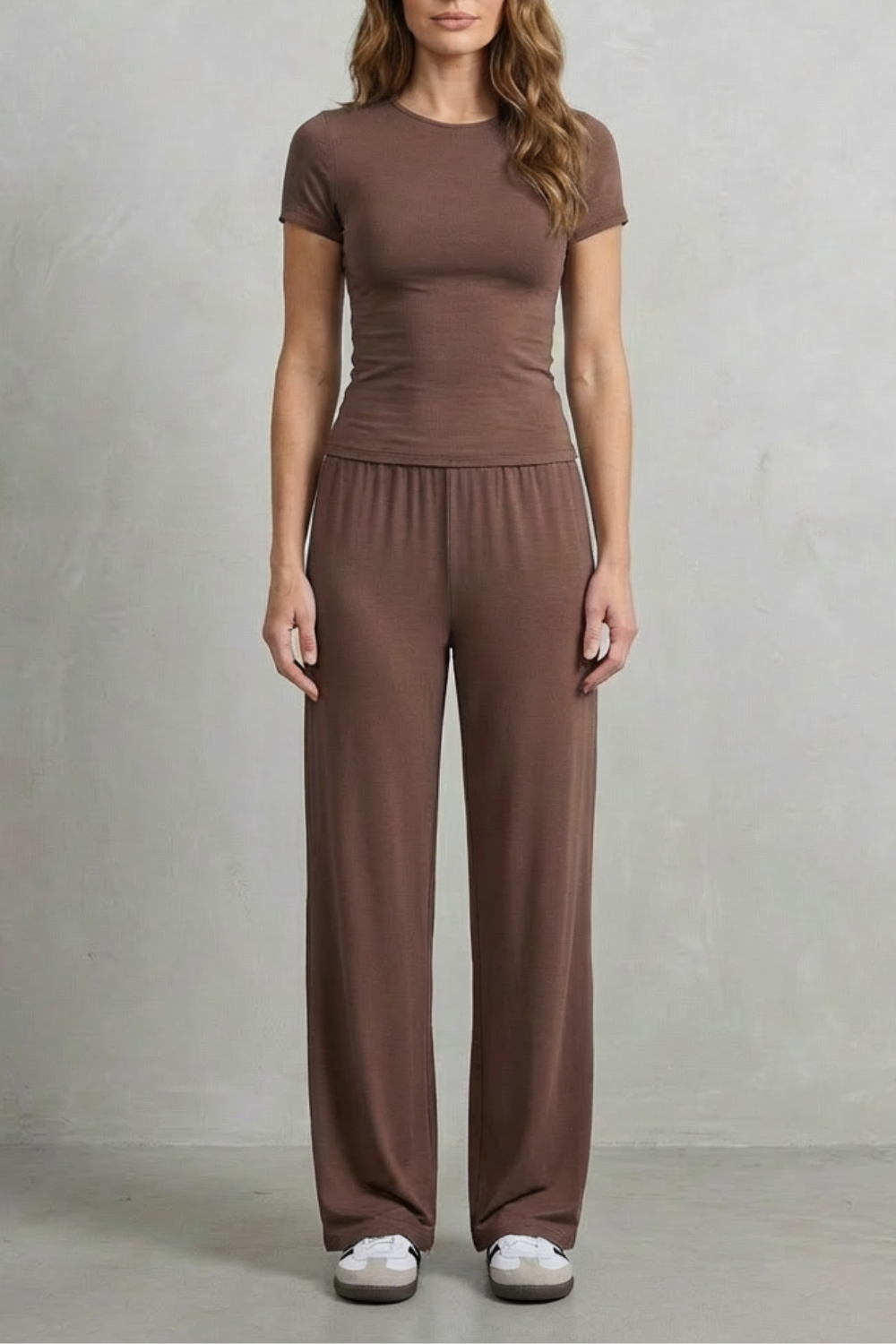 Élan – Sleek Simplicity – Pure Color Wide-Leg Pants Suit-10508117770583-OLVIA ROSE LONDON