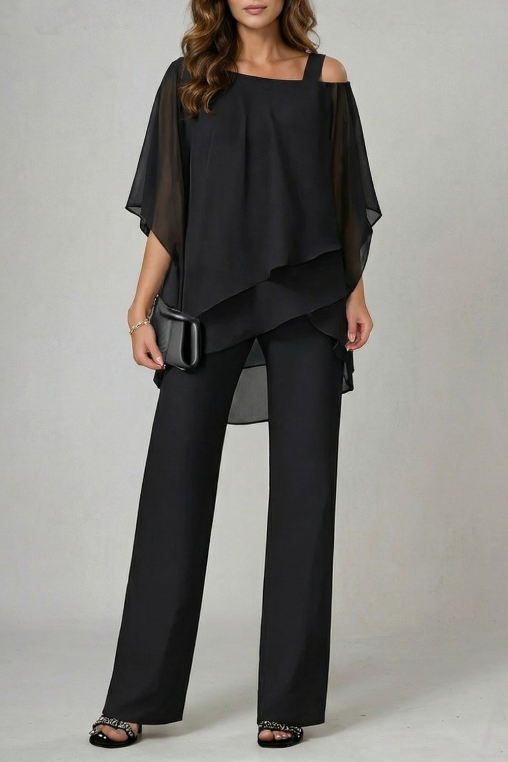 Élaria – Asymmetric chiffon flow – Top and trouser set-10642241978711-OLVIA ROSE LONDON