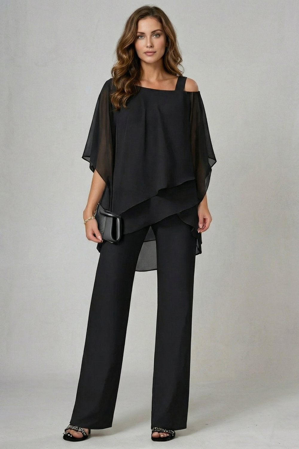 Élaria – Asymmetric chiffon flow – Top and trouser set-10642241978711-OLVIA ROSE LONDON