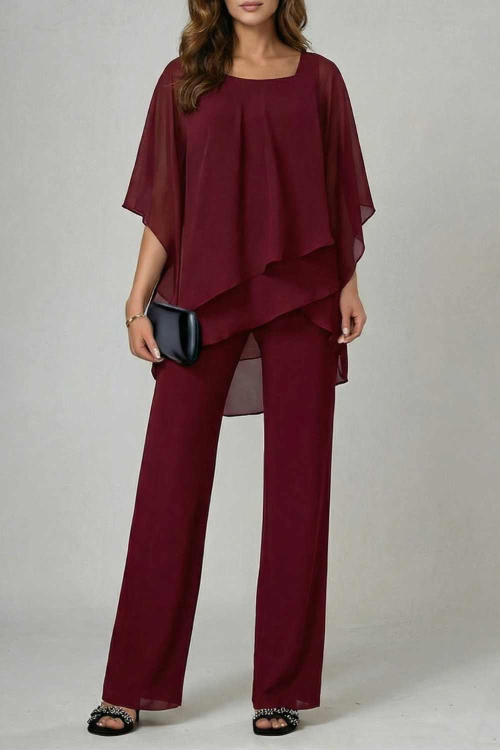 Élaria – Asymmetric chiffon flow – Top and trouser set-10642241978711-OLVIA ROSE LONDON