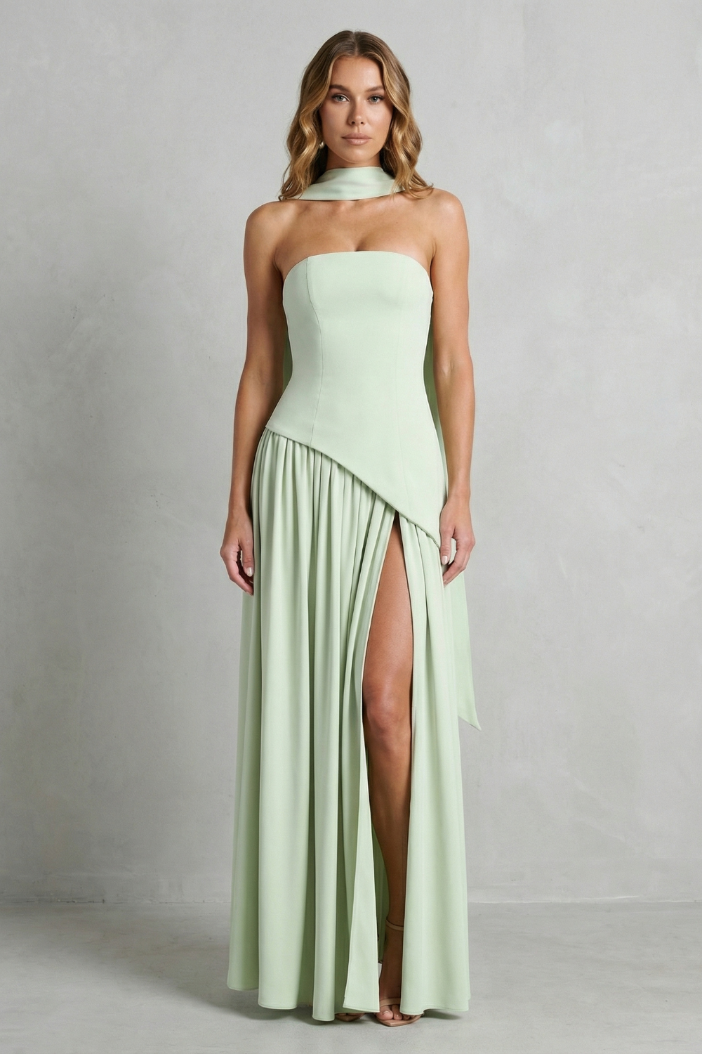 Elarisse – Asymmetric drape accent – Strapless formal gown-10601493397847-OLVIA ROSE LONDON