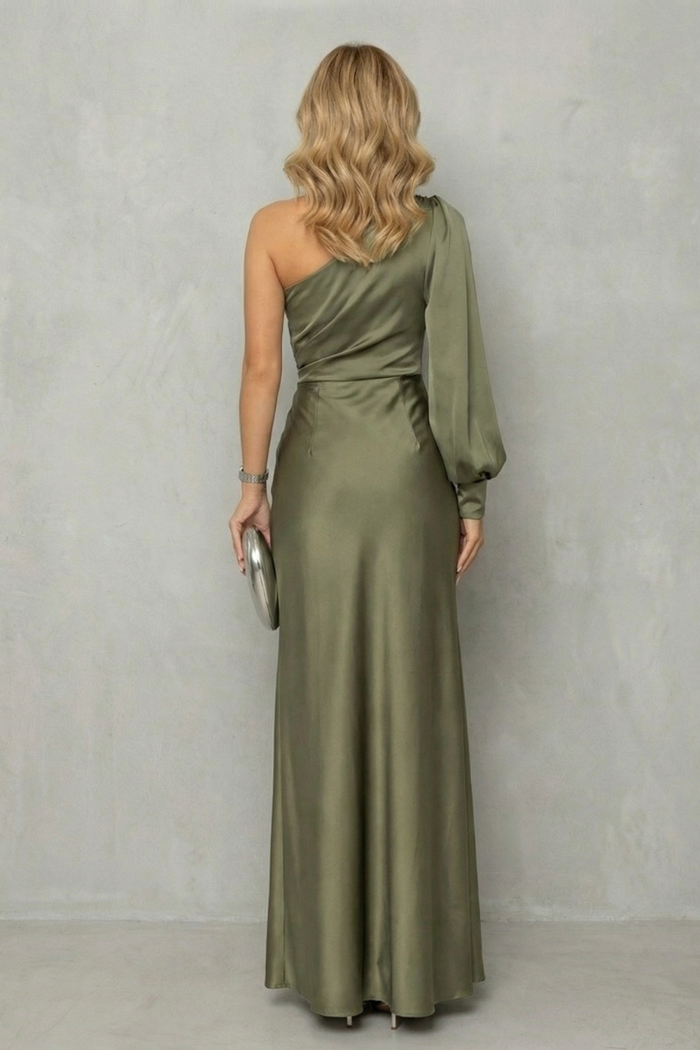 Elarisse – Draped waist elegance – One shoulder slit maxi dress-10598761464151-OLVIA ROSE LONDON