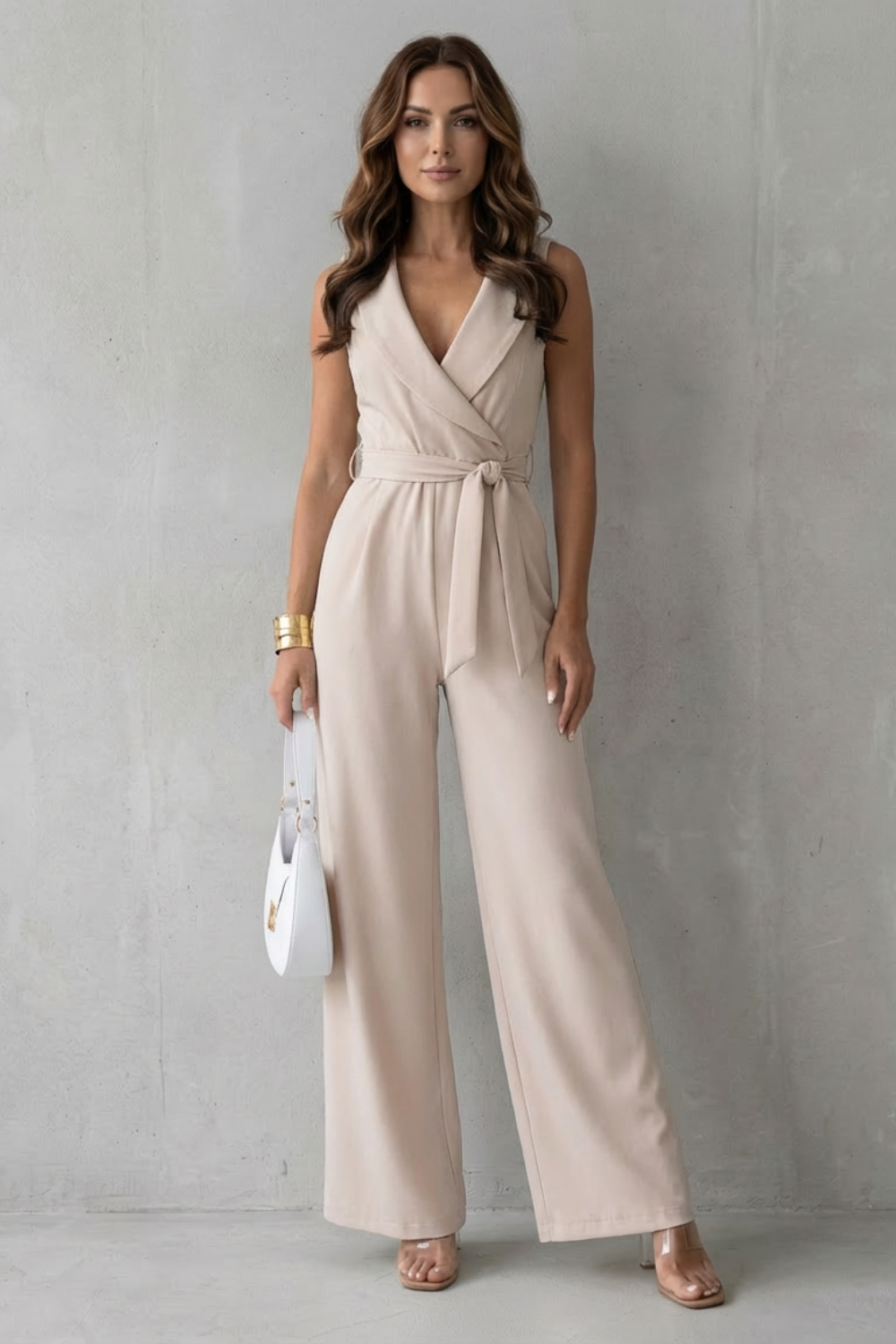 Elisavie – Lapel wrap waist – Tailored jumpsuit-10510417625431-OLVIA ROSE LONDON