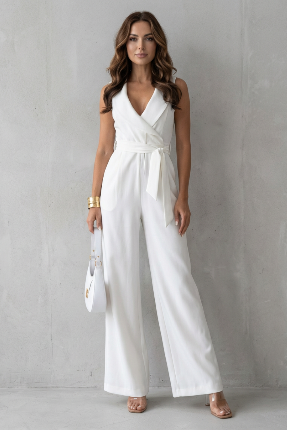 Elisavie – Lapel wrap waist – Tailored jumpsuit-10510417625431-OLVIA ROSE LONDON