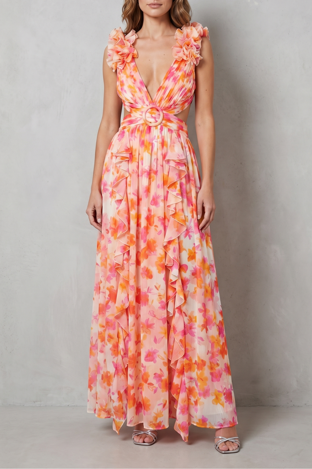 Elizara – Ruffled floral romance – Maxi dress-10747278754135-OLVIA ROSE LONDON